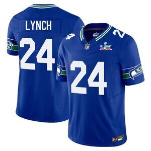 Mens or Youths Choose Marshawn Lynch Super Bowl LX Stitched Jersey Royal Vapor